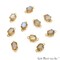 Gemstone Bracelet Charm, Oval 6x8mm Prong Setting, Gold Plated Double Bail, Connector Pendant, GemMartUSA (50310)